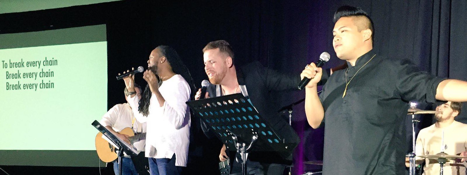 From TRP Website . Leading worship with my brothers Darren Calhoun and Kevin Garcia
