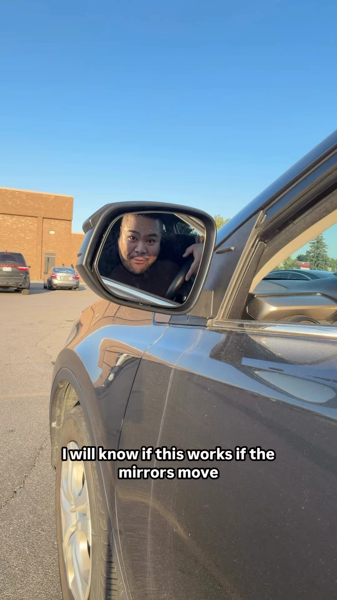 RV Mendoza looks back through the newly working driver’s-side mirror.